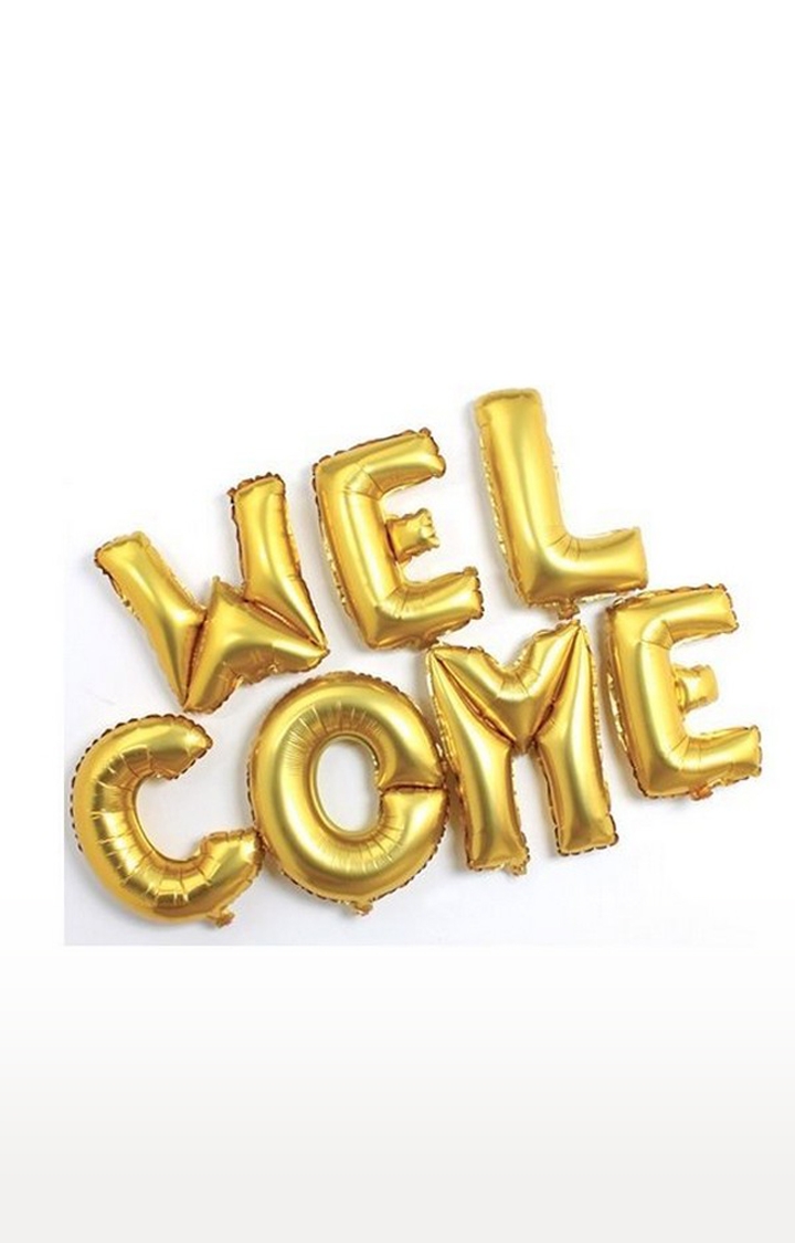Blooms Mall | Party Decoration Golden Welcome Foil balloon ( Pack of 1)