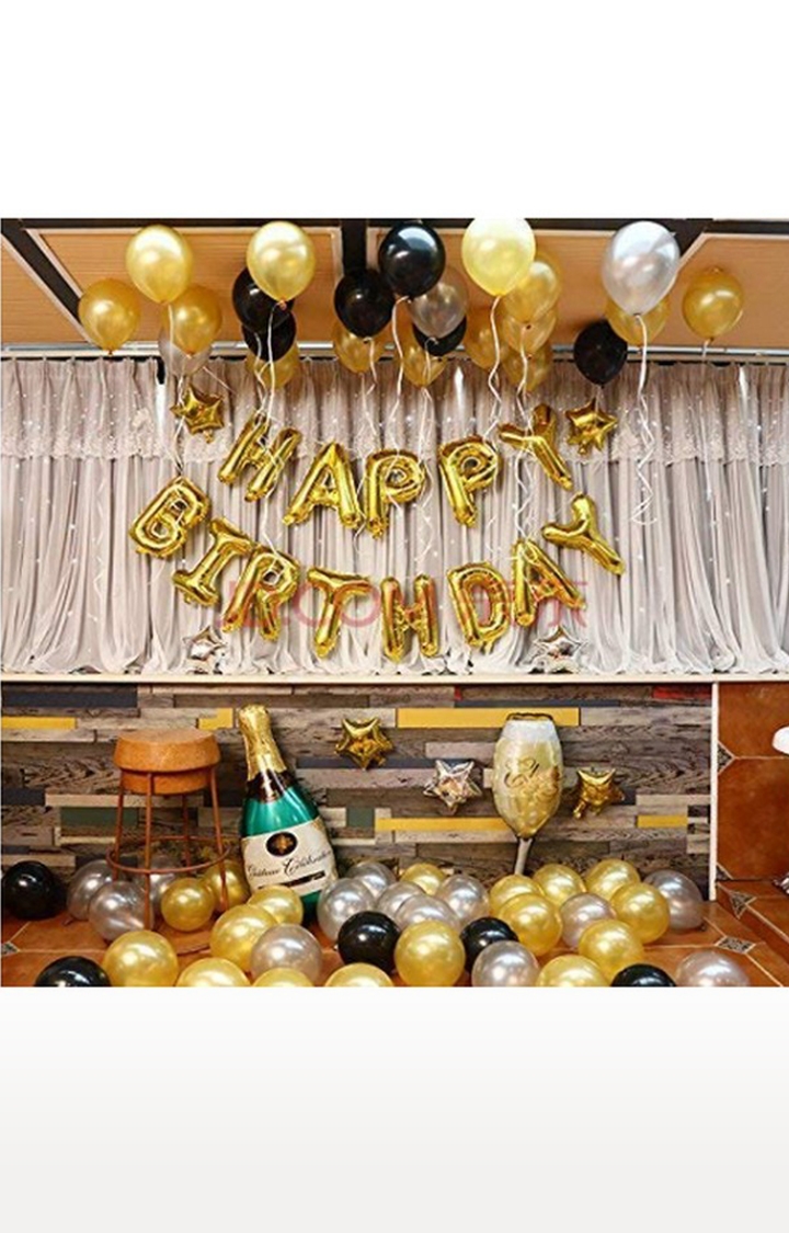 Blooms Mall | Happy Birthday Golden Lavish Combo - Pack of 60