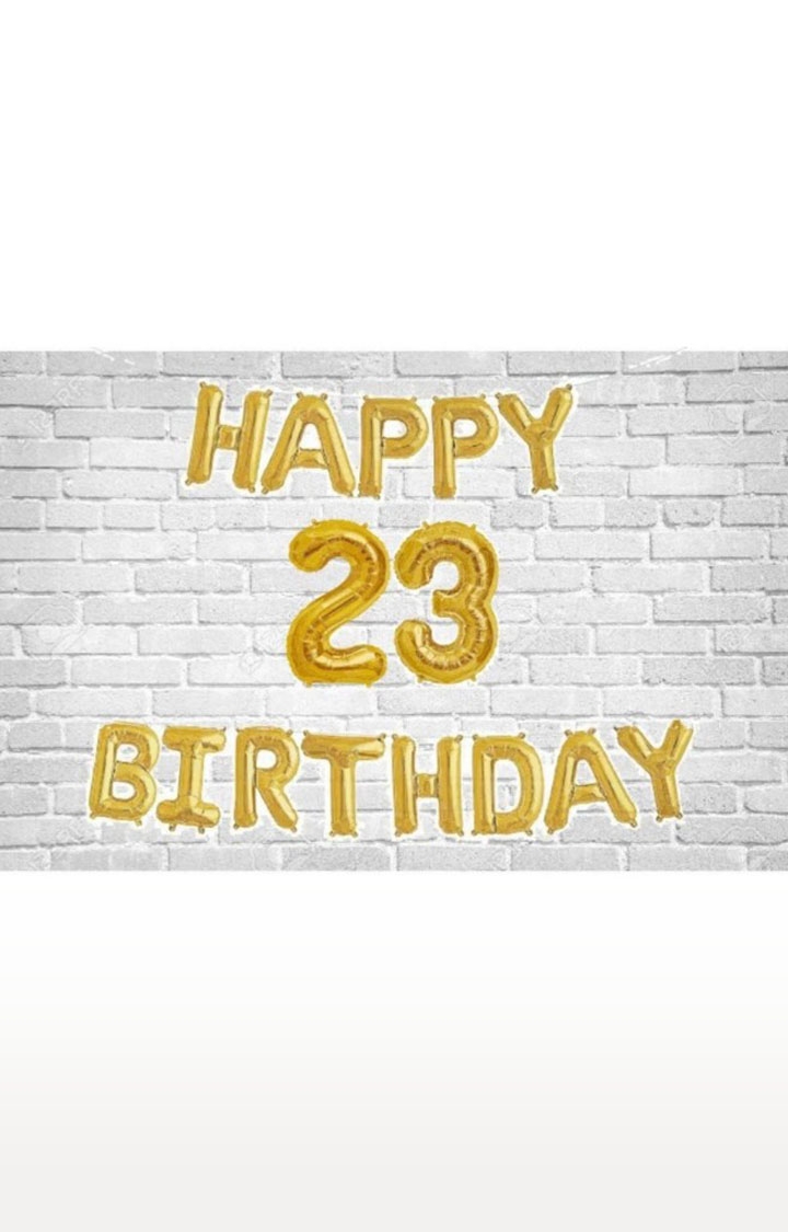 Blooms Mall | Happy Birthday (Golden) With Numeric No 23