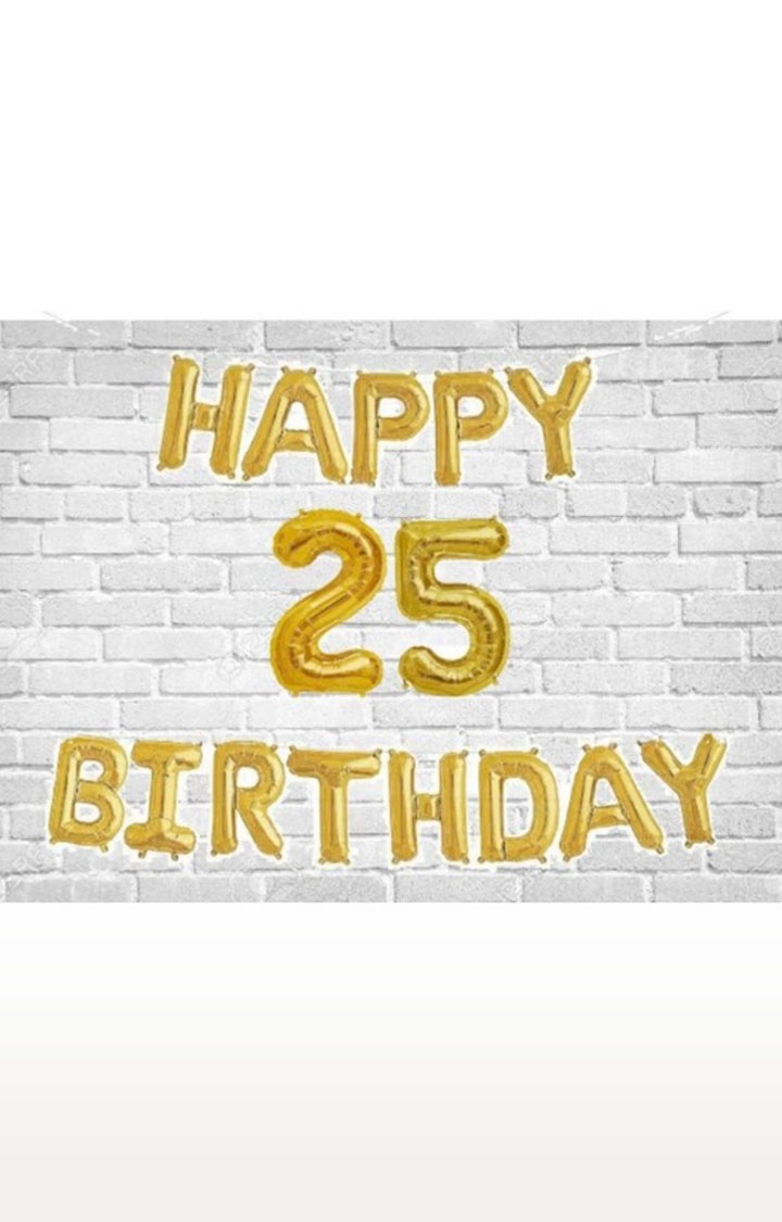 Blooms Mall | Happy Birthday (Golden) With Numeric No 25