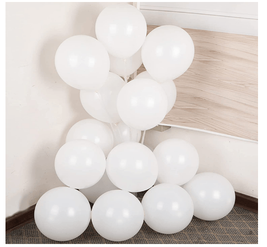 Blooms Mall | Blooms Mall  Shiny Latex Rubber Balloons for Theme Party Birthday Pack Of 51 Pcs White 