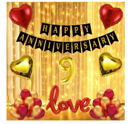 Blooms Mall | Blooms  Mall  1 set Happy Anniversary  Banner  'LOVE" Foil Balloon   