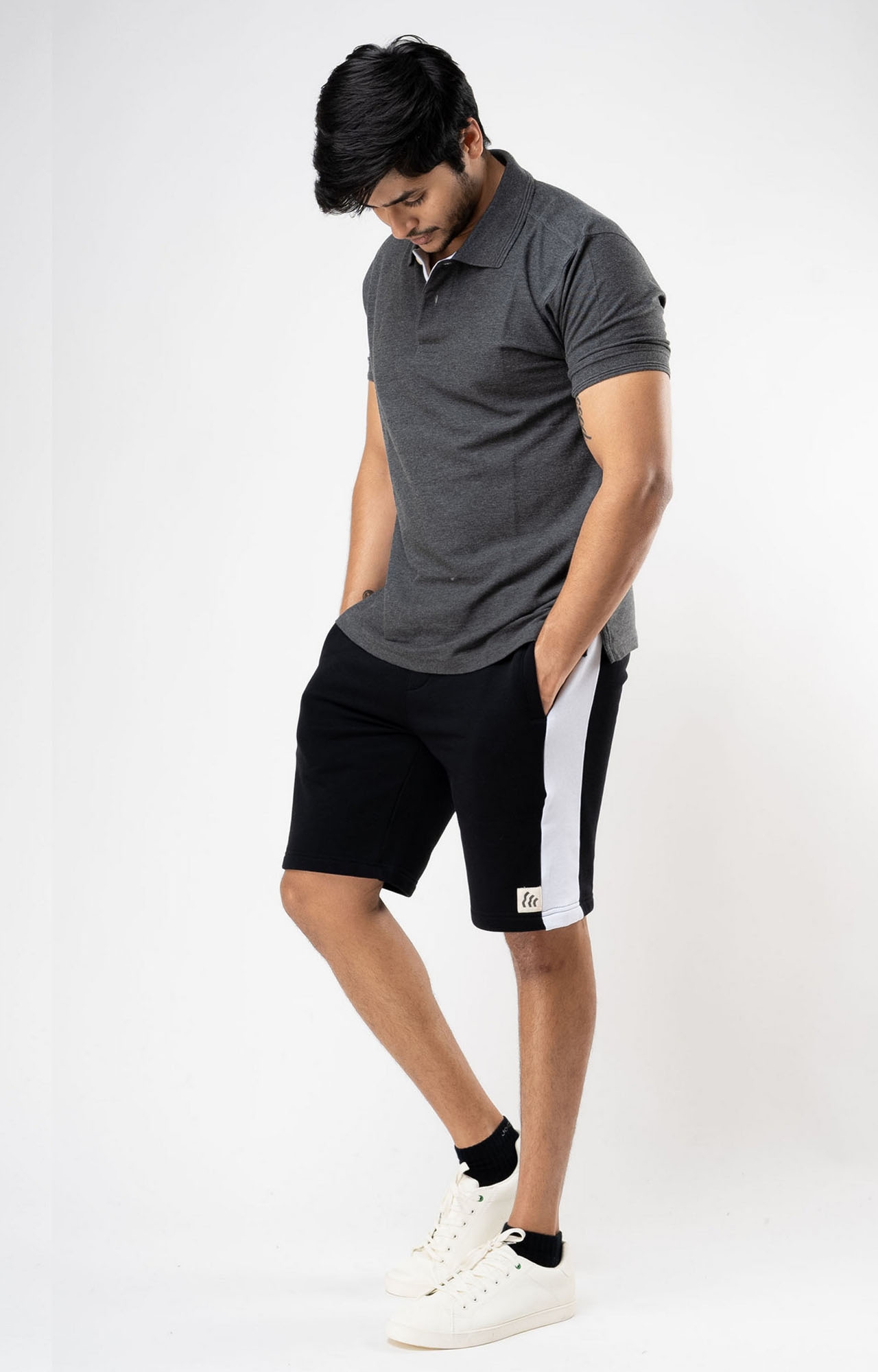 Cuttlefish | Men's Organic Comfort Black and White Shorts