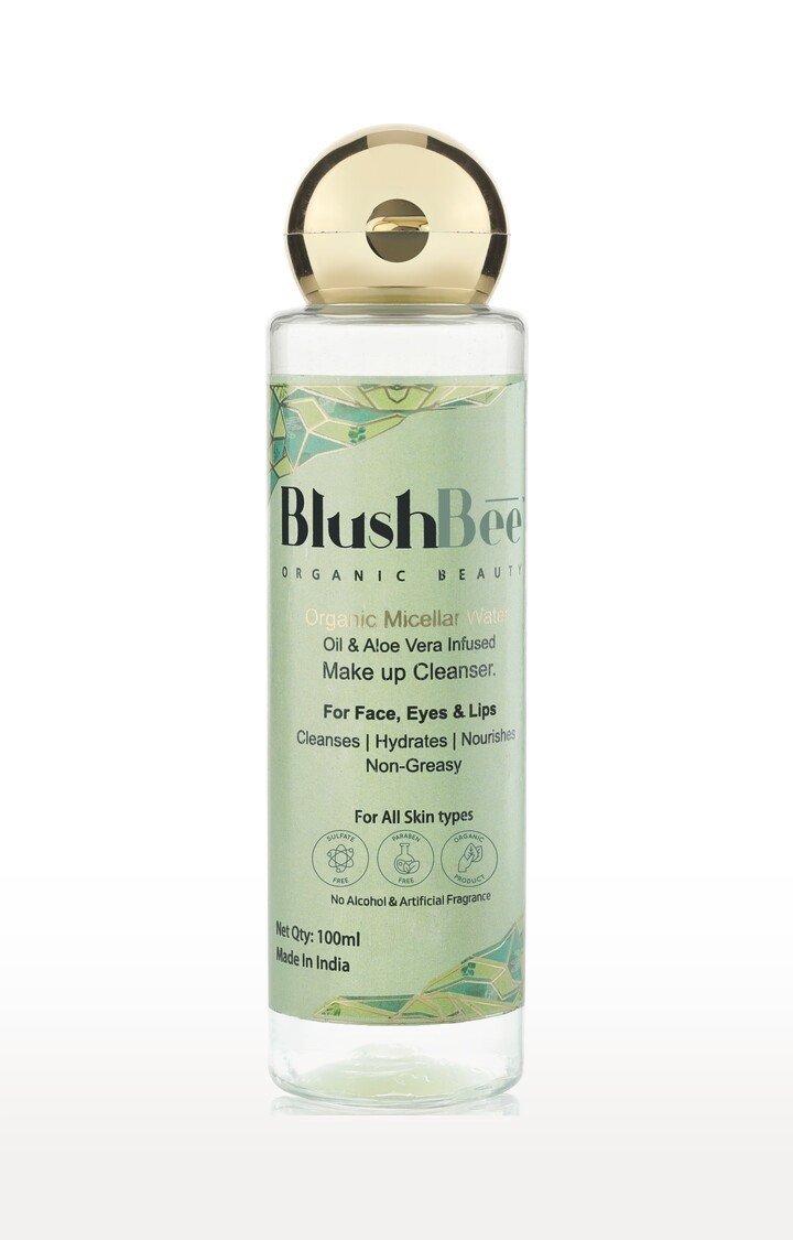 BlushBee Organic Beauty | BlushBee Beauty organic micellar water oil infused with aloe vera extract for cleansing & makeup remover