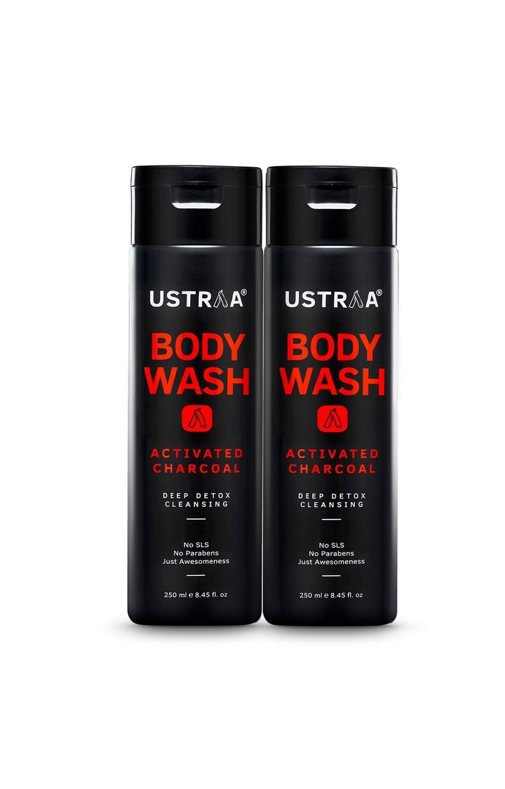 Ustraa Body Wash-Activated Charcol 250 ml (Pack Of 2)