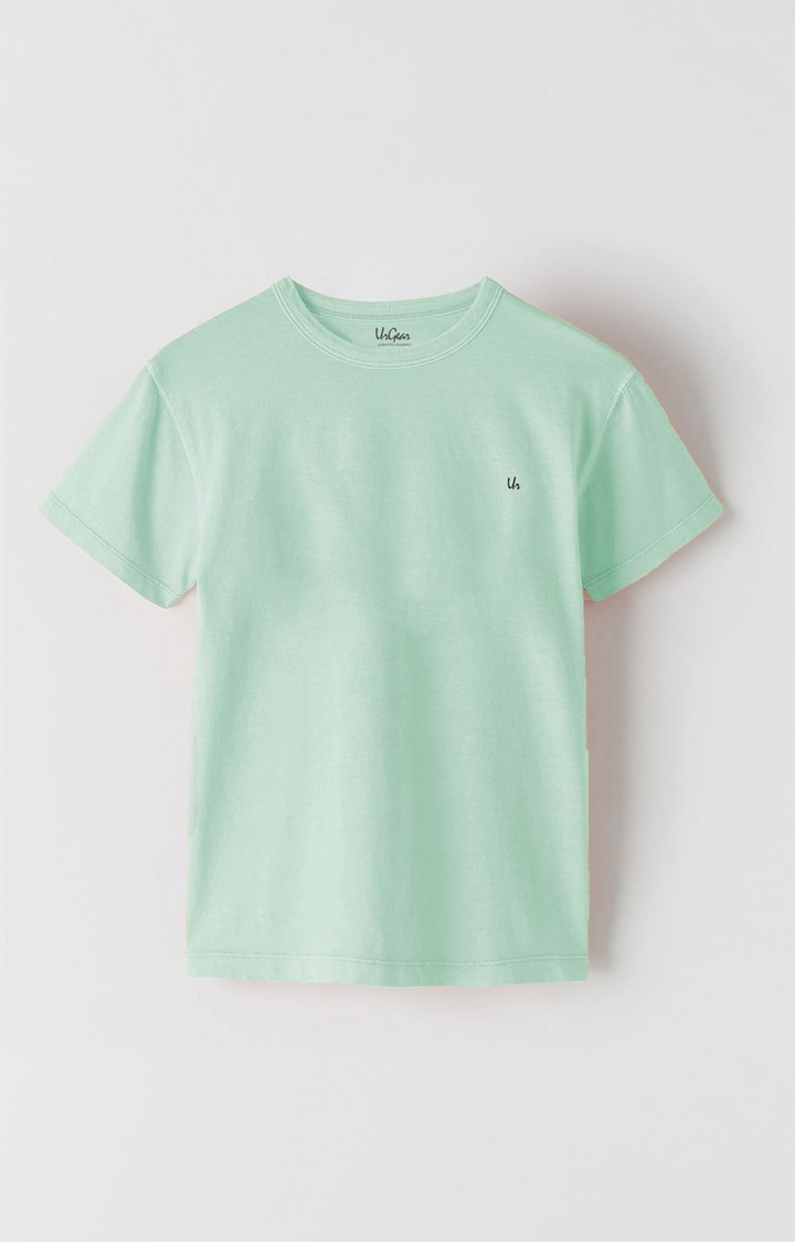 UrGear Boys and Girls Solid Organic Cotton Blend Green T-Shirt