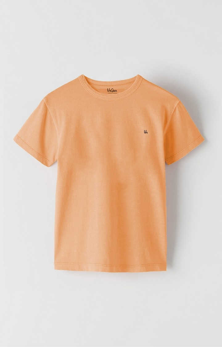 UrGear | UrGear Boys and Girls Solid Organic Cotton Blend Orange T-Shirt