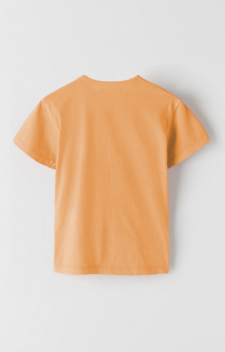 UrGear Boys and Girls Solid Organic Cotton Blend Orange T-Shirt