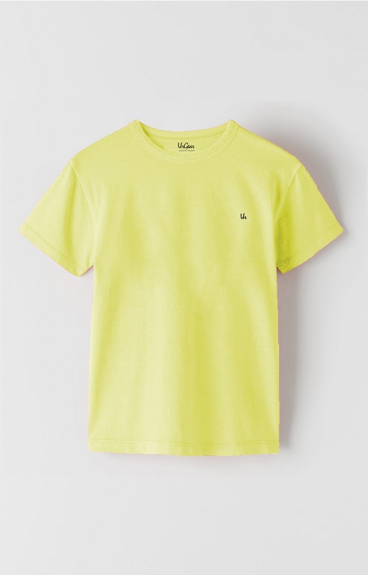 UrGear | UrGear Boys and Girls Solid Organic Cotton Blend Yellow T-Shirt