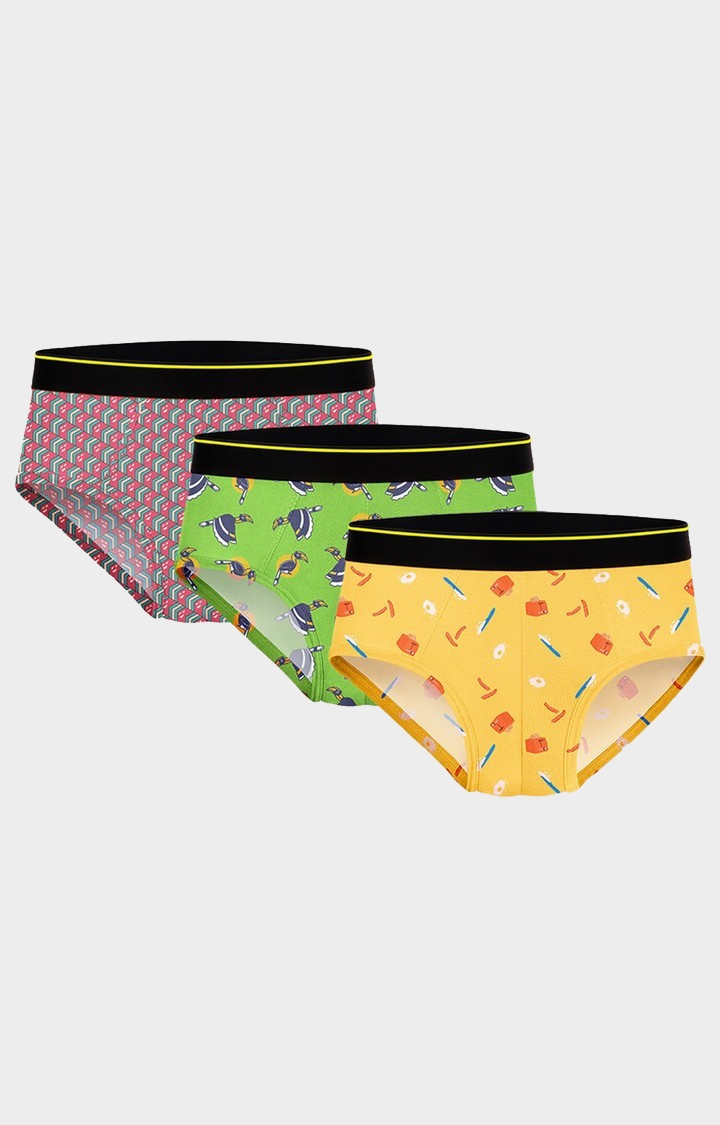 Bummer | Bummer Brekkie and Chill Bill and Mindsweeper Micro Modal Brief- Pack of 3 For Men