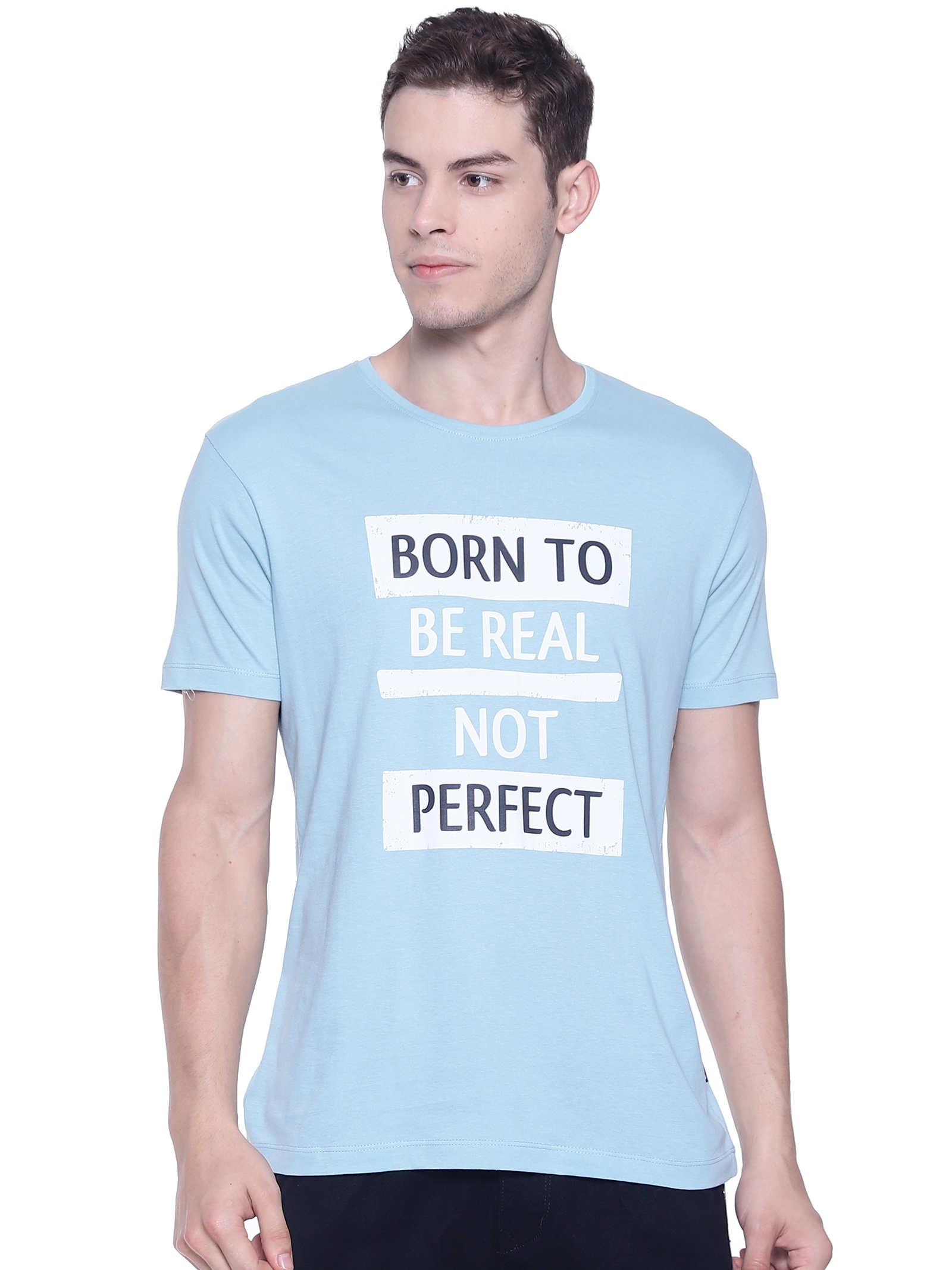 Braveo | Mid Aqua Printed T-Shirts