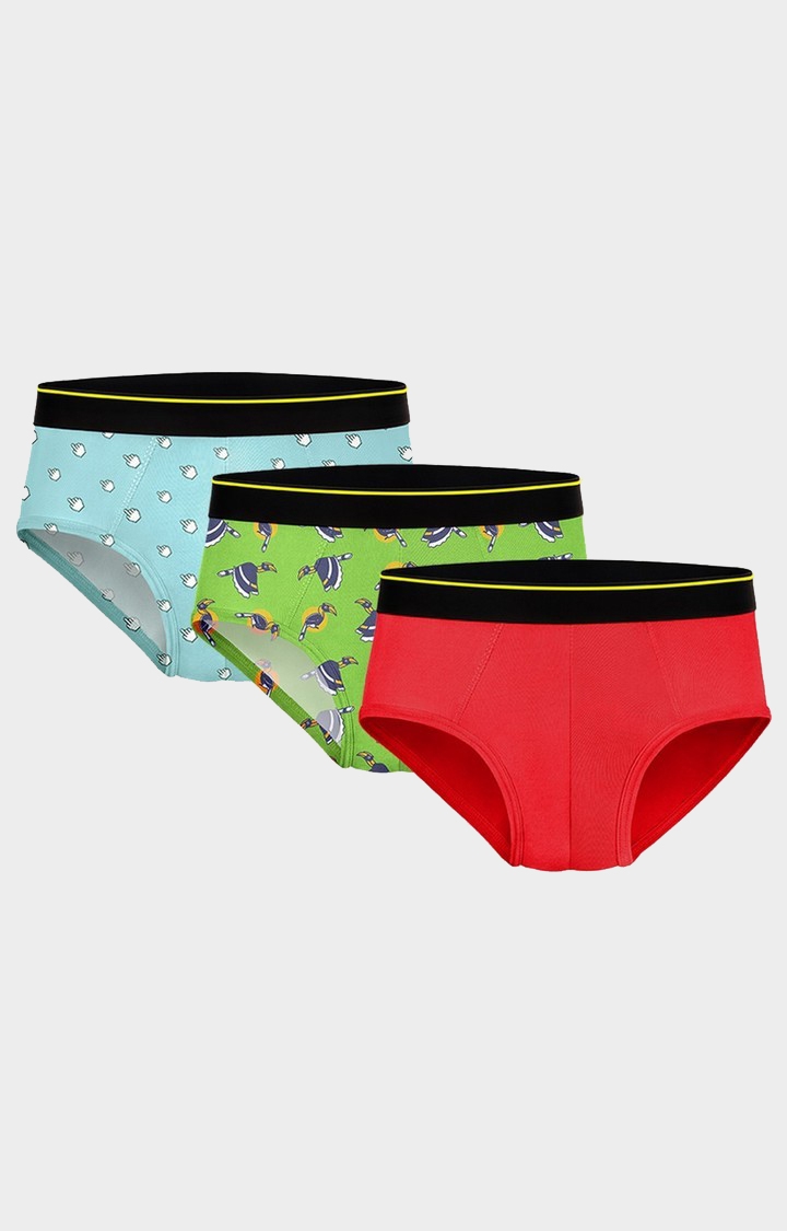 Bummer | Bummer Ski Petrol and Chill Bill and Clickbait Micro Modal Brief- Pack of 3 For Men