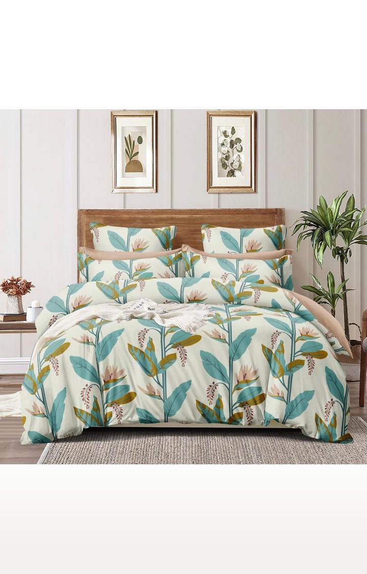 Sita Fabrics | Sita Fabrics Premium Cotton Printed Double Bedsheet with 2 Pillow Cover | 180 Thread Count - (90x100 Inches)