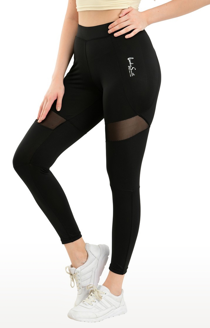Body Smith | Body Smith Women's Black Active Sports Tights For Gym Dance Yoga Workout Running