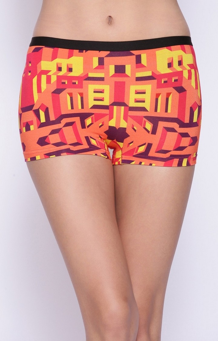 Bummer | Bummer Bricked Multi-Coloured Micro Modal Boy-Shorts For Women