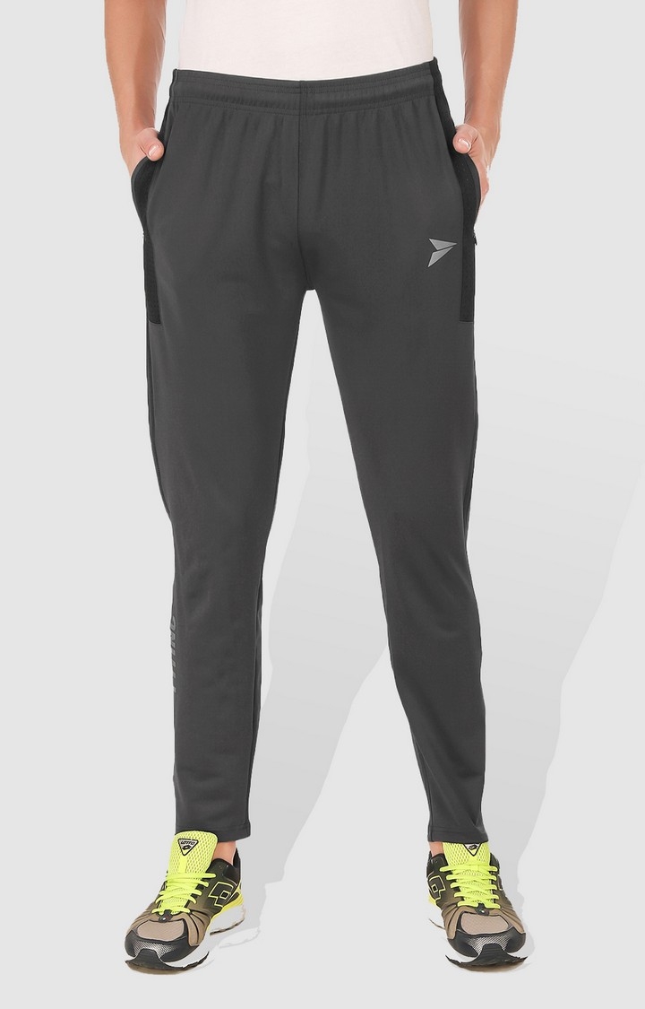 Fitinc | Fitinc Regular Fit Grey Activewear Track Pant for Men