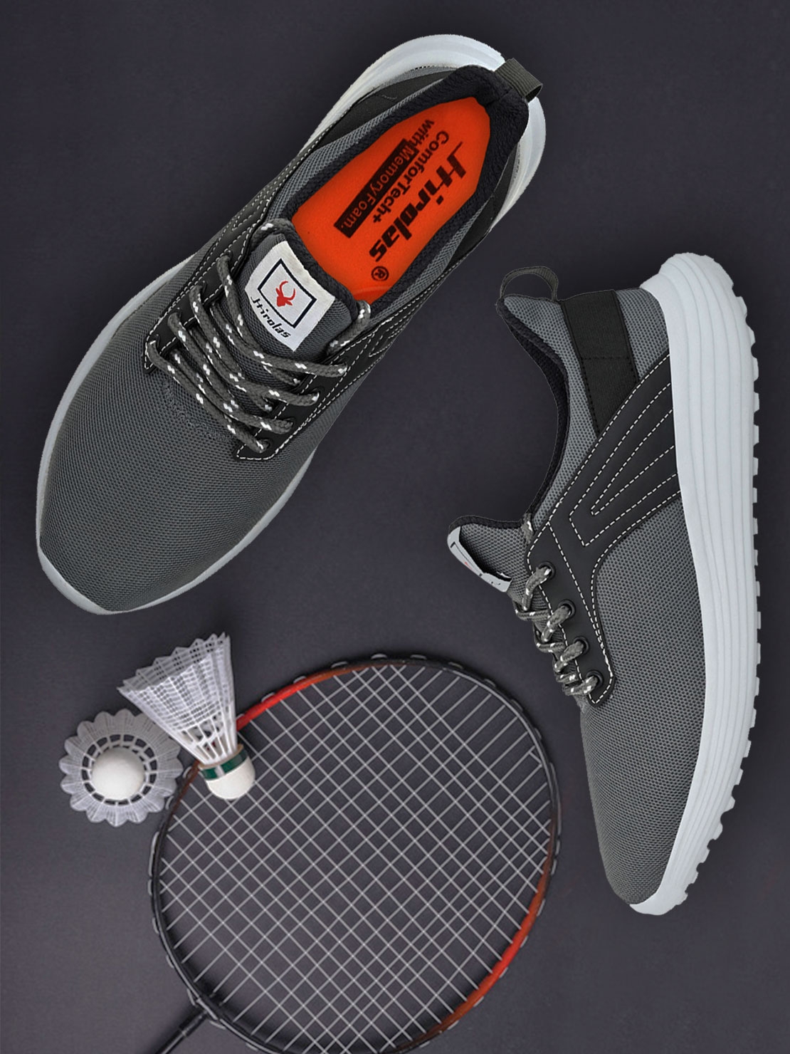 Hirolas | Hirolas® Men's Mesh Grey Running/Walking/Gym Sports Sneaker Shoes