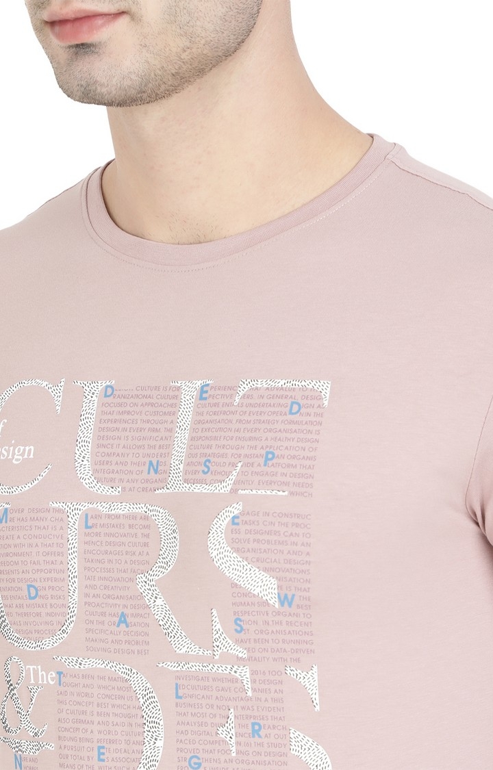 JB-PR-168 ROSE DUST Men's Pink Cotton Printed T-Shirts