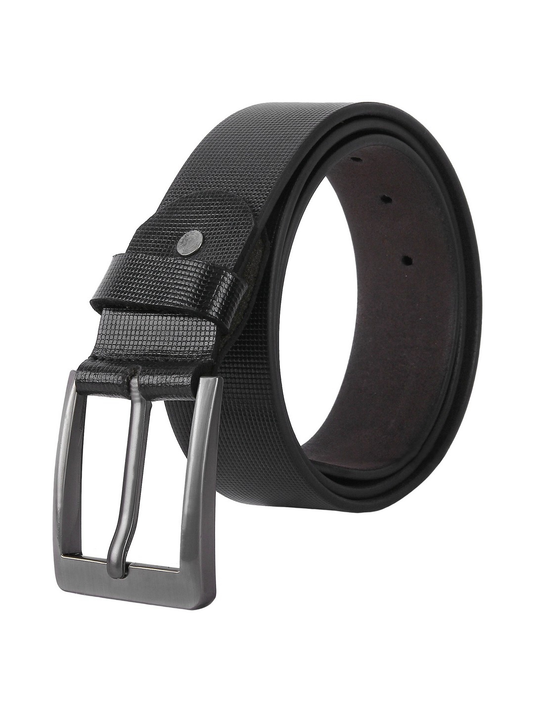 CREATURE | Creature Textured Print Formal/Casual Black Genuine Leather Belts For Men