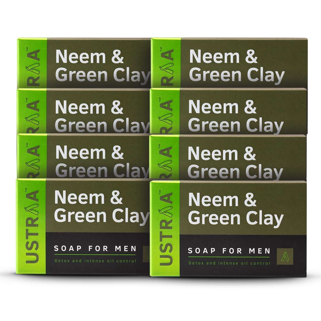 Ustraa Soap-Neem & green Clay-100g (Pack Of 8)