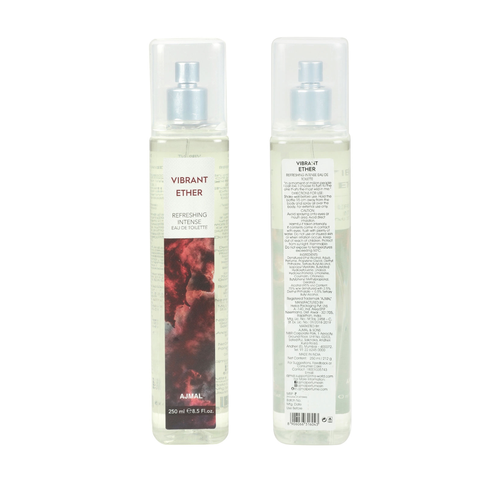Ajmal | Ajmal Vibrant Ether Eau De Toilette Perfume 250ml for Unisex + 2 Perfume Tester