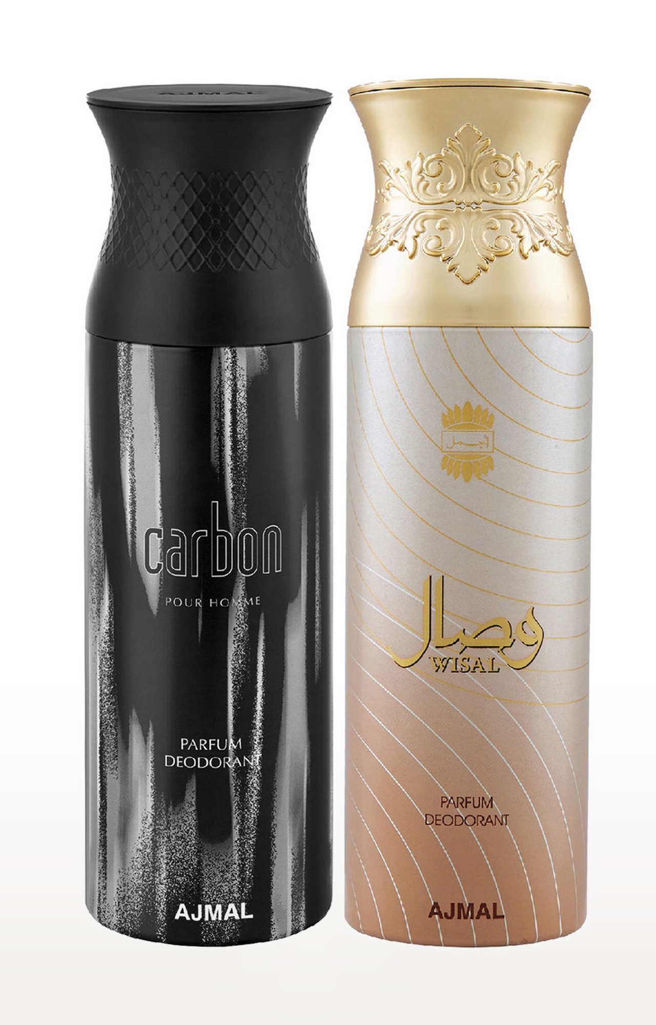 Ajmal Carbon Homme & Wisal Deodorant Spray Gift For Men & Women (200 ml, Pack of 2) 