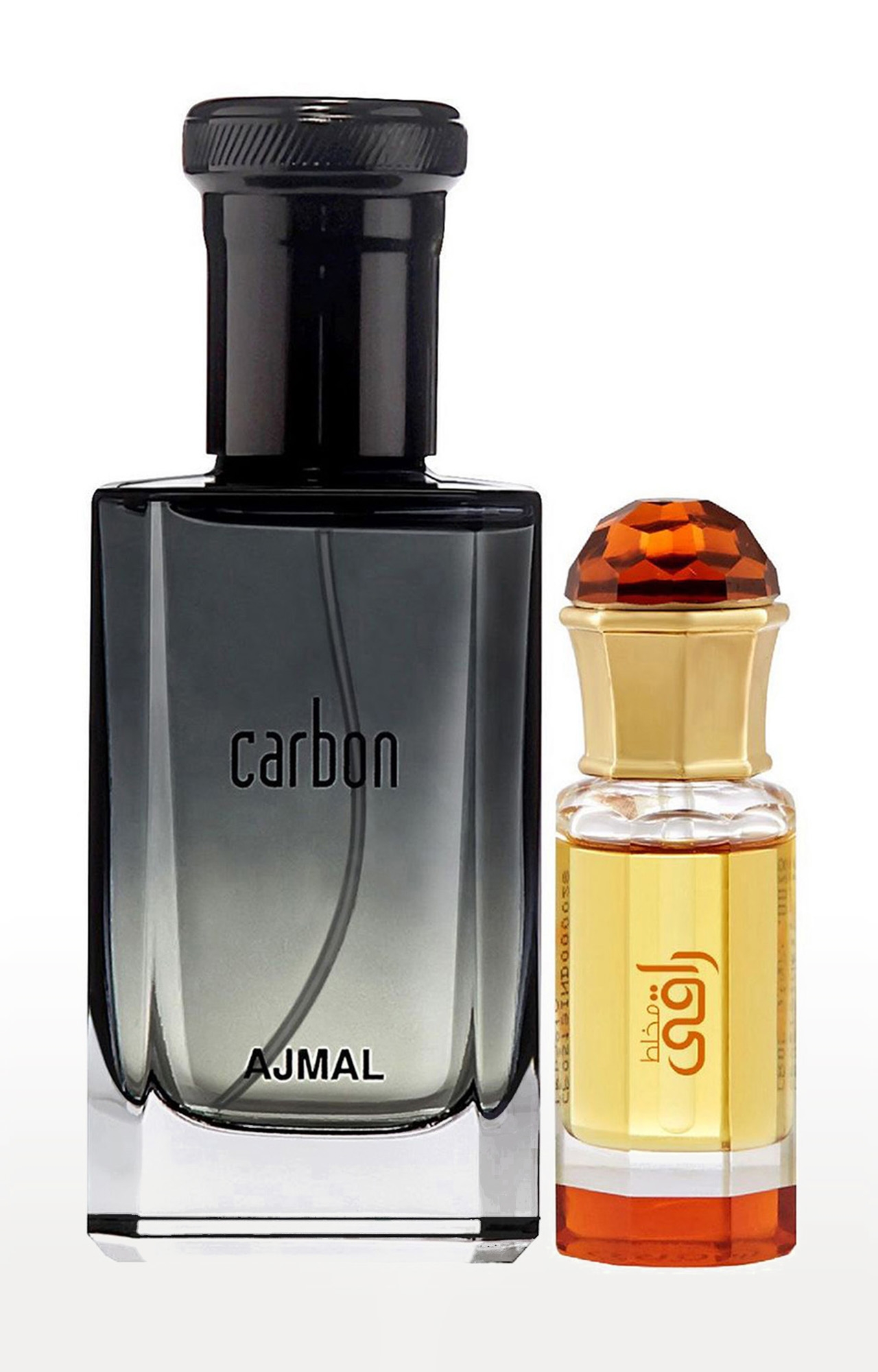 Ajmal | Ajmal Carbon Edp Citrus Spicy Perfume 100Ml For Men And Mukhallat Raaqi Concentrated Perfume Oil Floral Fruity Alcohol- Attar 10Ml For Unisex