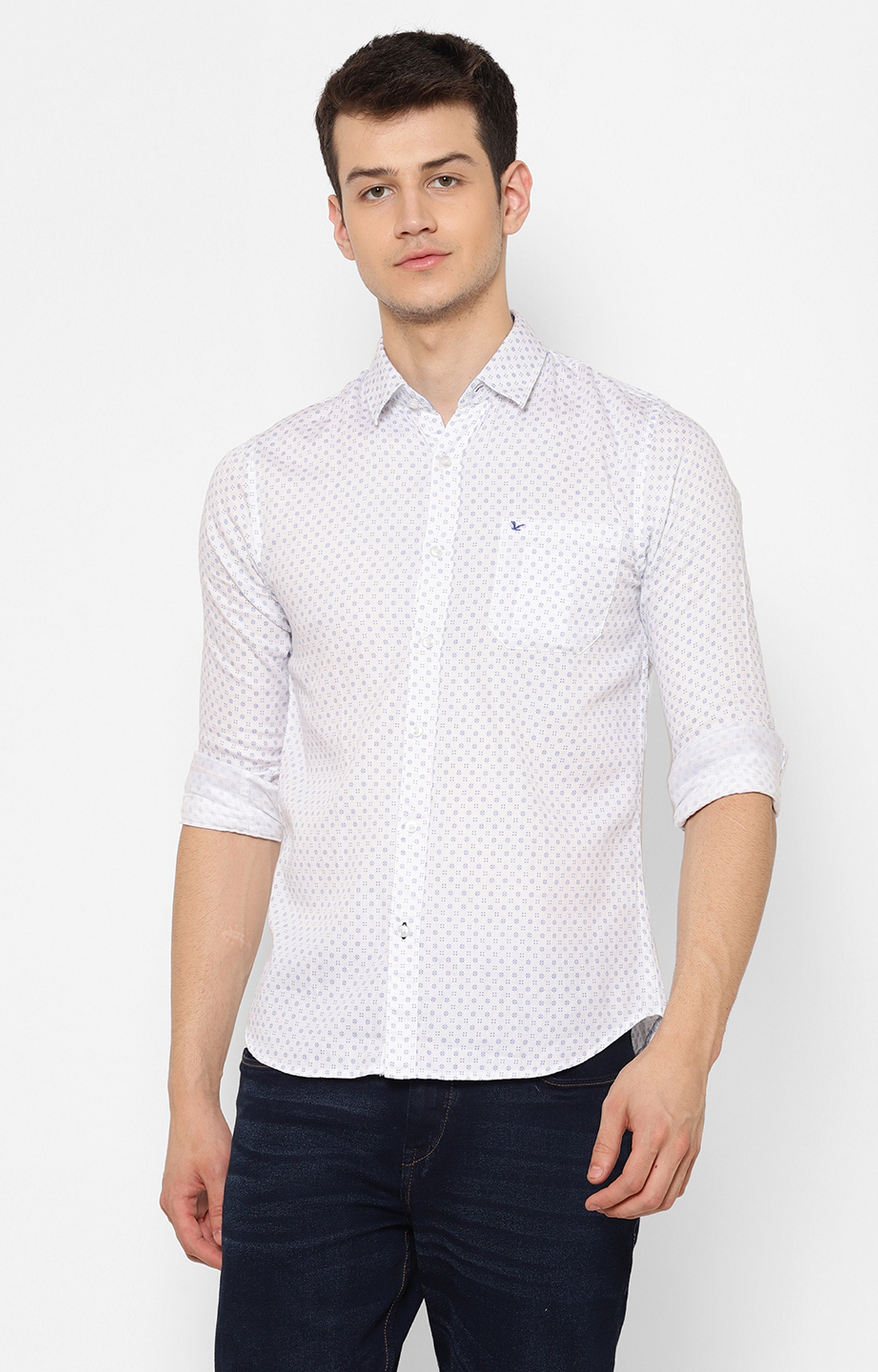 Cape Canary | Cape Canary Men's Blue Combed Cotton Printed Shirt