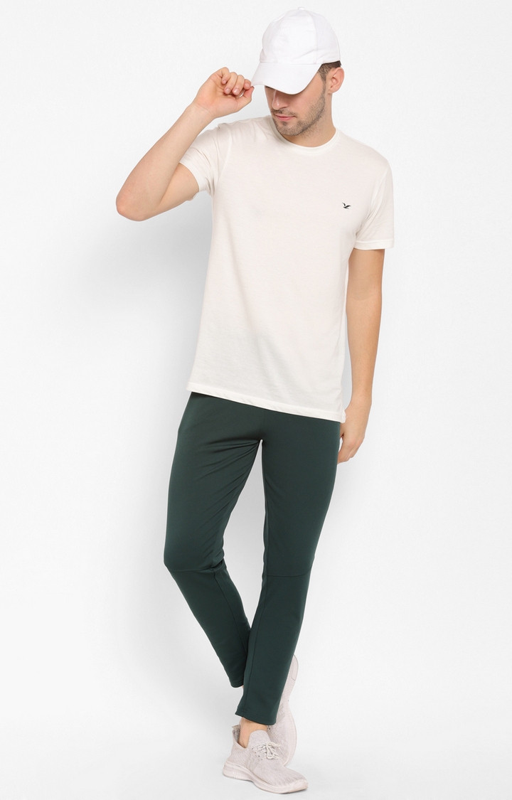 Cape Canary Men's Green Cotton Lycra Solid Slim-Fit Jogger Pants