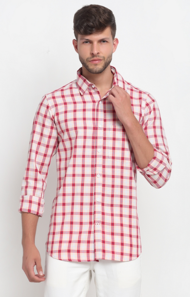 Cross Court | Red Checked Casual Shirts