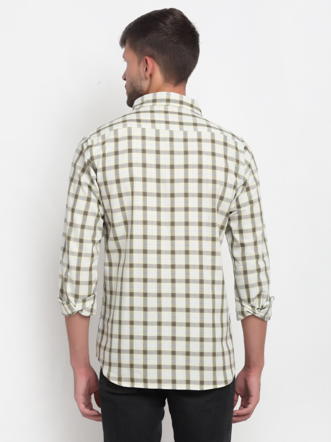 Cross Court | Grey Checked Casual Shirts