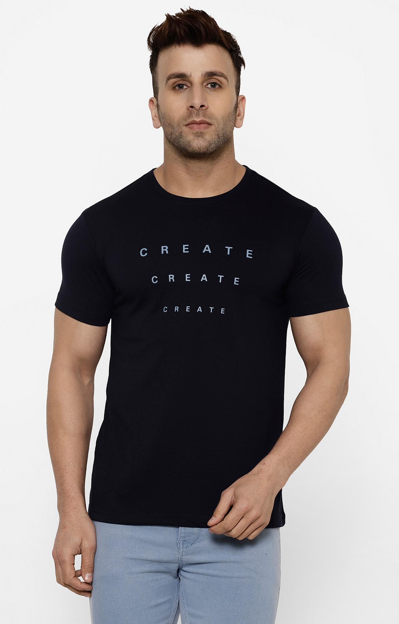 Cape Canary | Cape Canary Men's Navy Blue Cotton Printed T-shirt