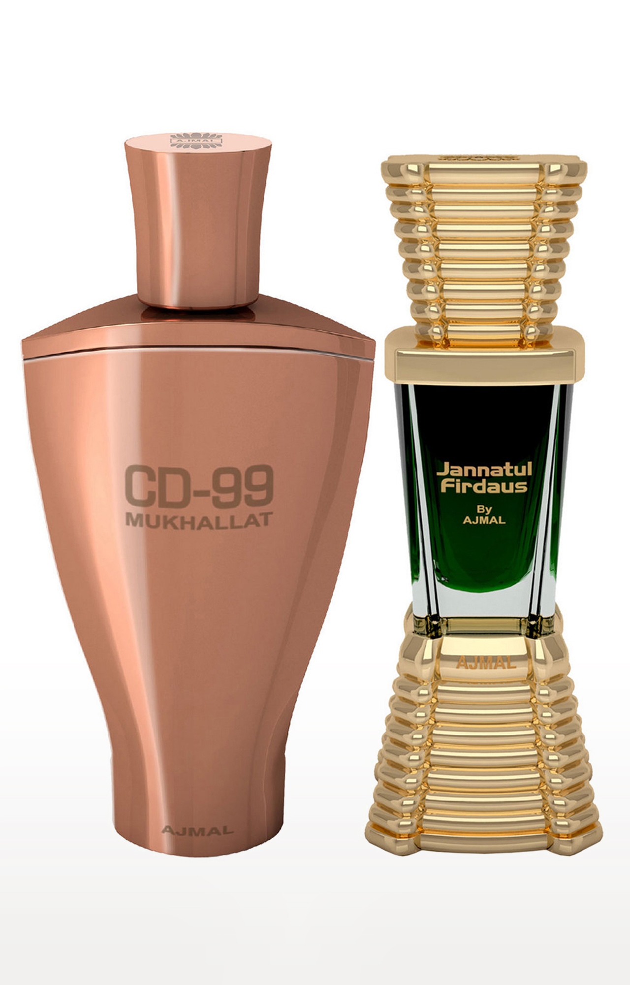 Ajmal CD 99 Mukhallat Concentrated Perfume Oil Oriental Alcohol-free Attar 14ml for Unisex and Jannatul Firdaus Concentrated Perfume Oil Oriental Alcohol-free Attar 10ml for Unisex