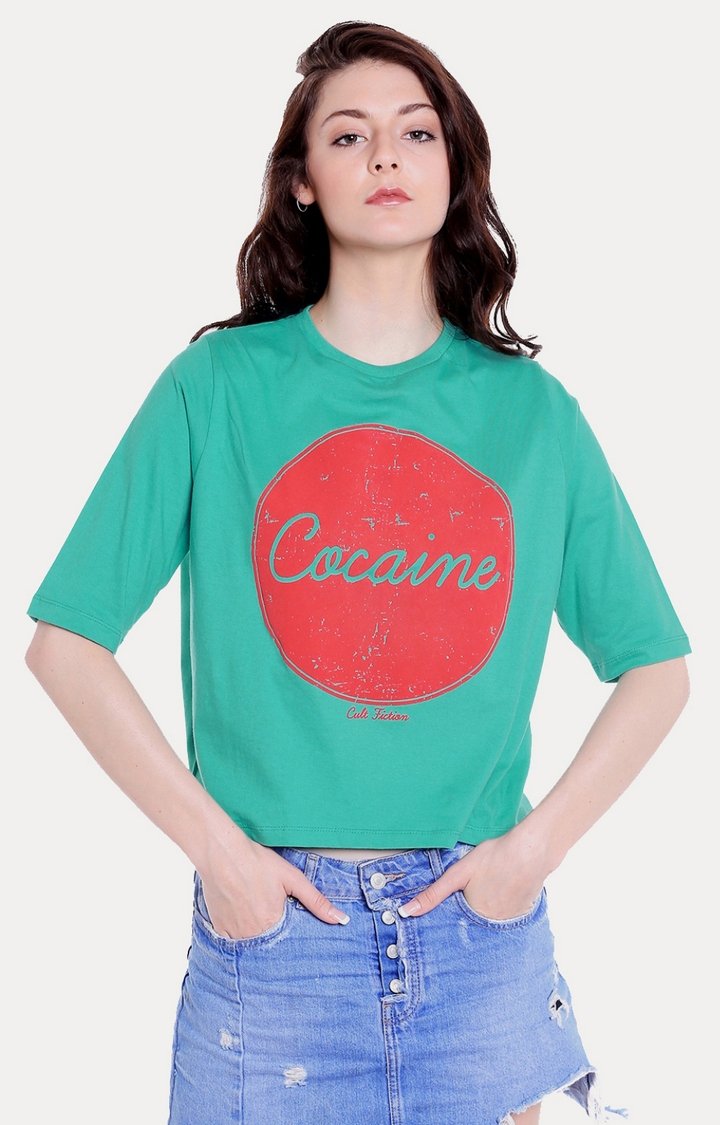 Cult Fiction | Green Printed T-Shirt