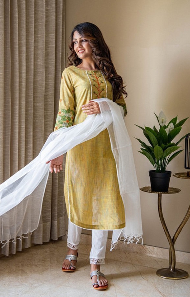 Crafted for You | Yellow Embroidered Ethnic Sets