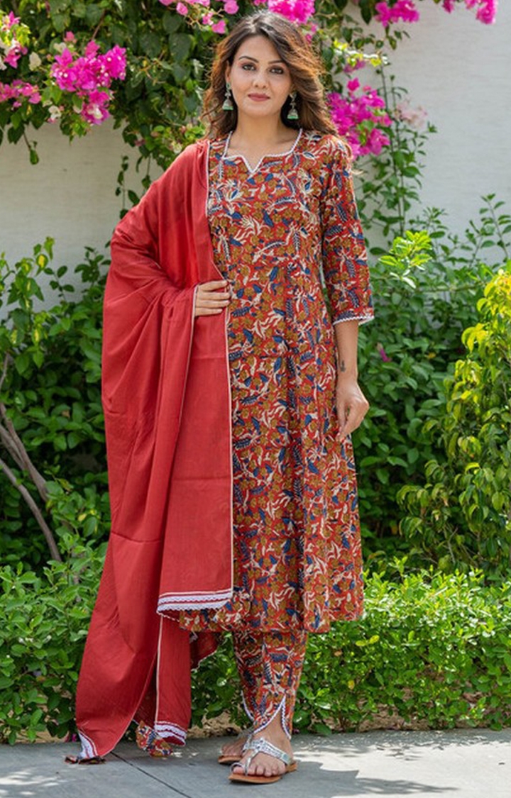 Crafted for You | Red Printed Ethnic Sets