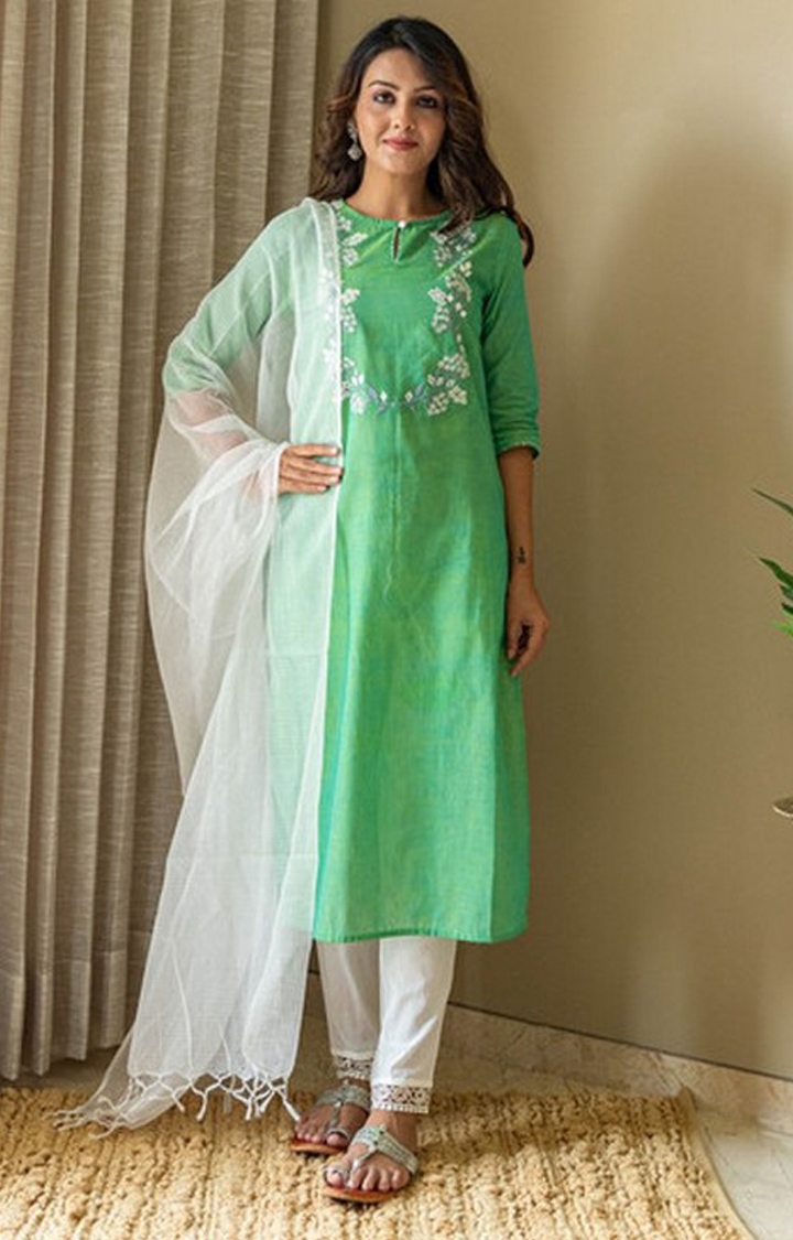 Crafted for You | Green Printed Ethnic Sets