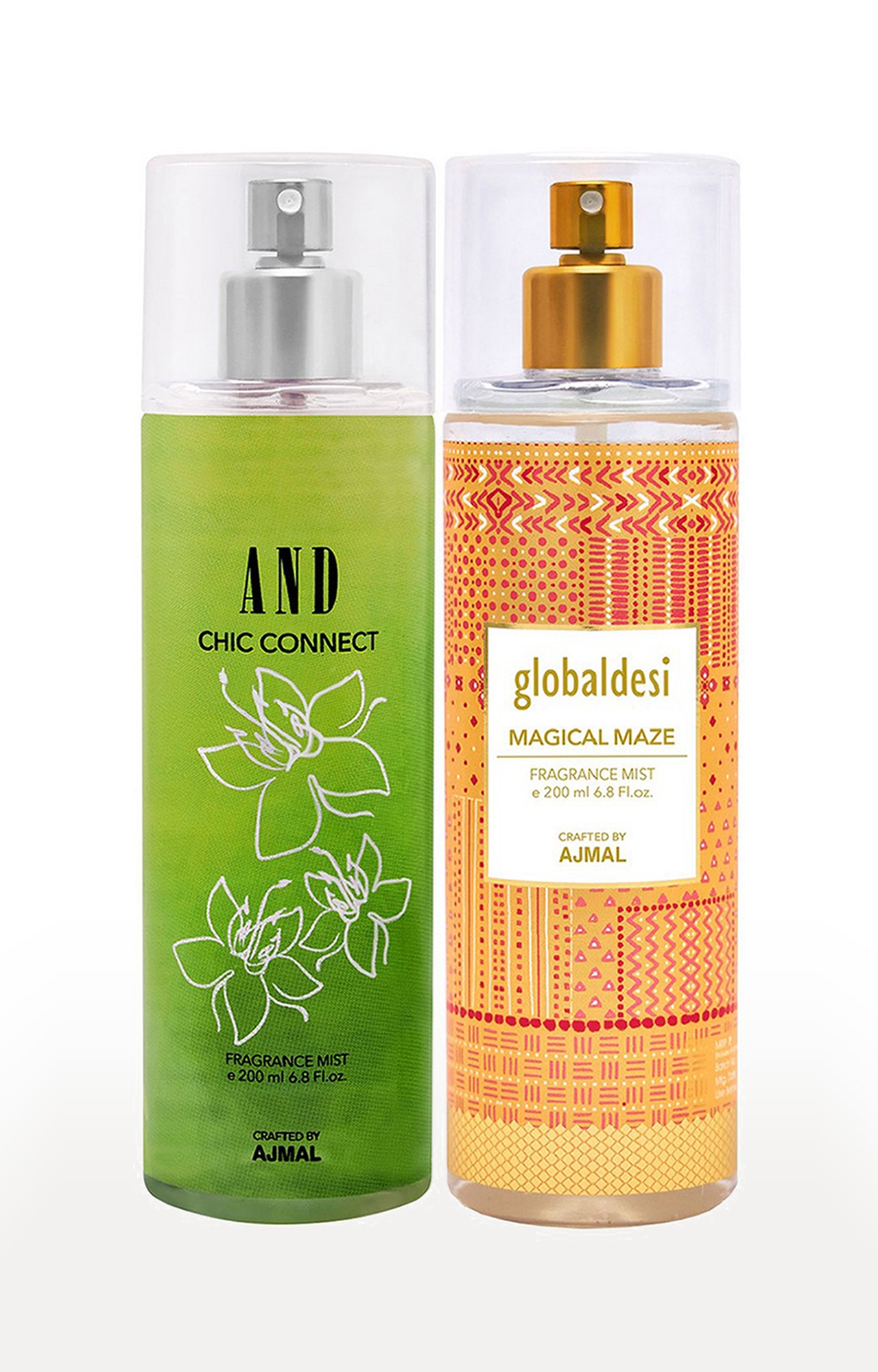 AND Chi Connect Body Mist 200ML & Global Desi Magical Maze Body Mist 200ML Long Lasting Scent Spray Gift For Women Perfume FREE