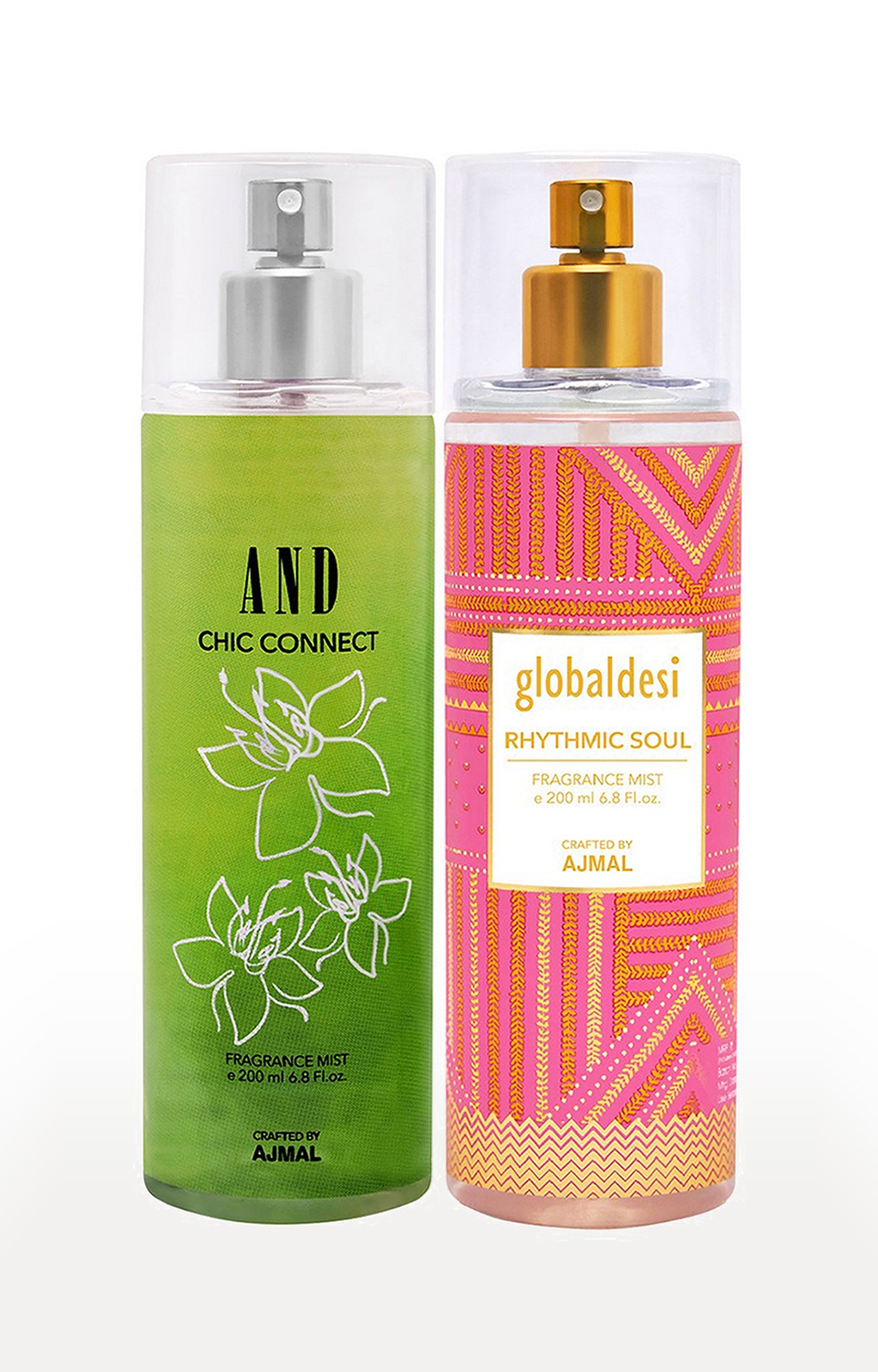AND Crafted By Ajmal | AND Chi Connect Body Mist 200ML & Global Desi Rhythmic Soul Body Mist 200ML Long Lasting Scent Spray Gift For Women Perfume FREE