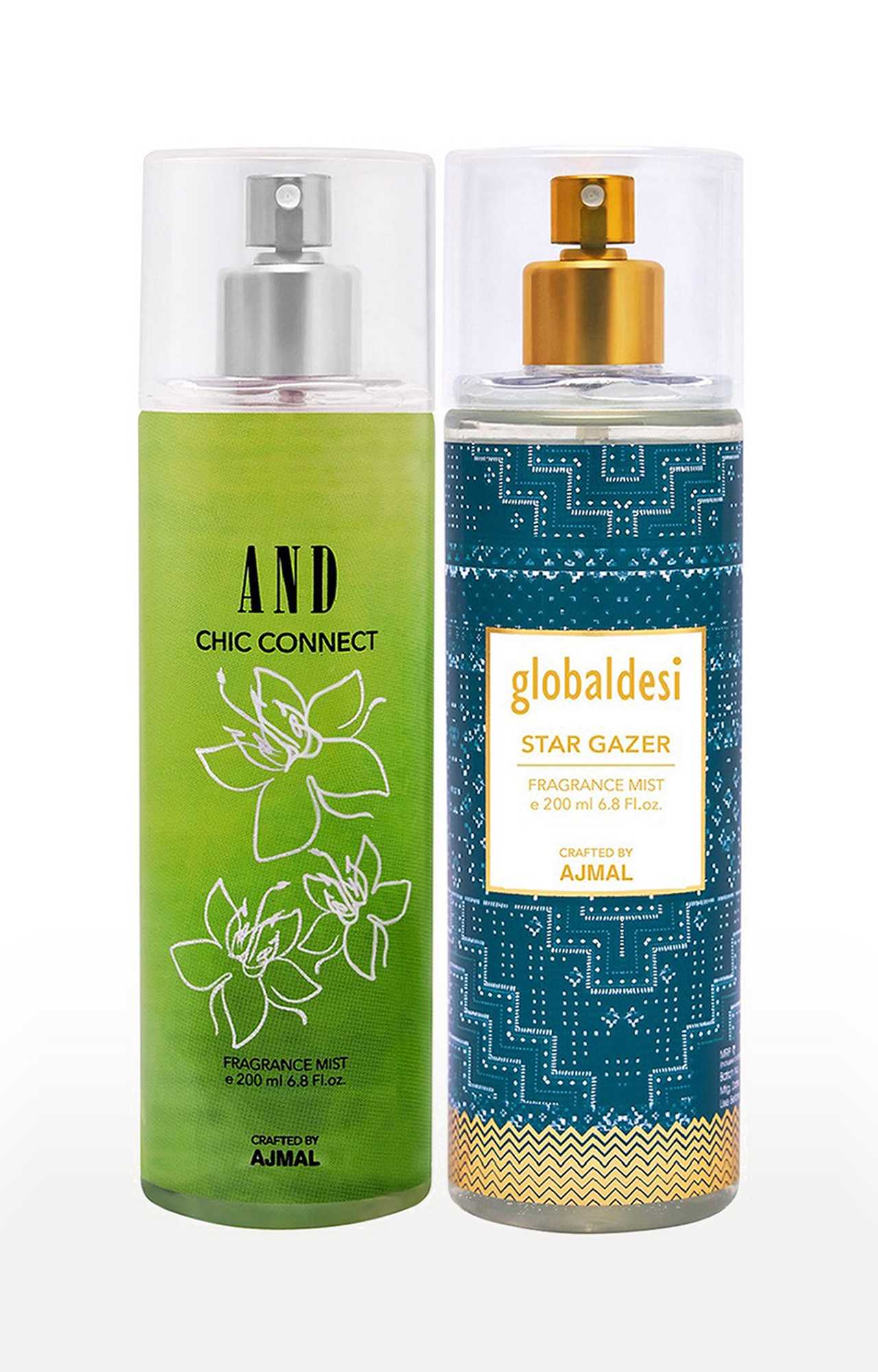AND Crafted By Ajmal | AND Chi Connect Body Mist 200ML & Global Desi Star Gazer Body Mist 200ML Long Lasting Scent Spray Gift For Women Perfume FREE