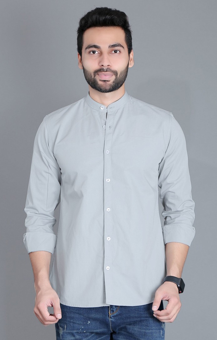 Grey Solid Casual Shirt