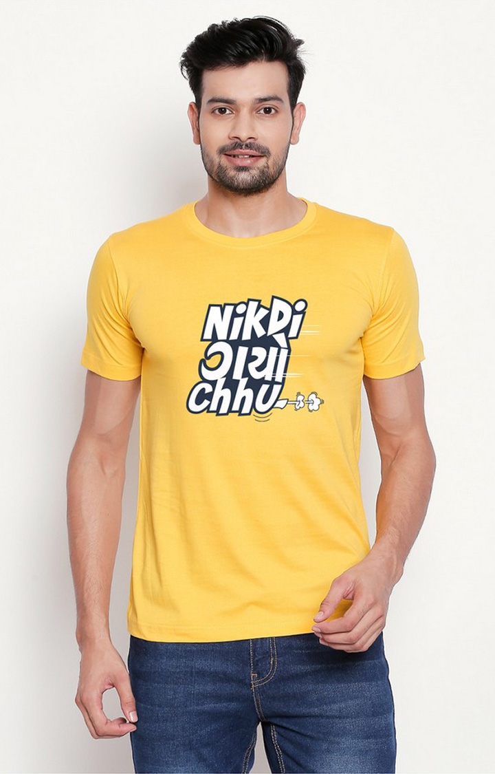 creativeideas.store | Yellow Printed T-shirt for Men