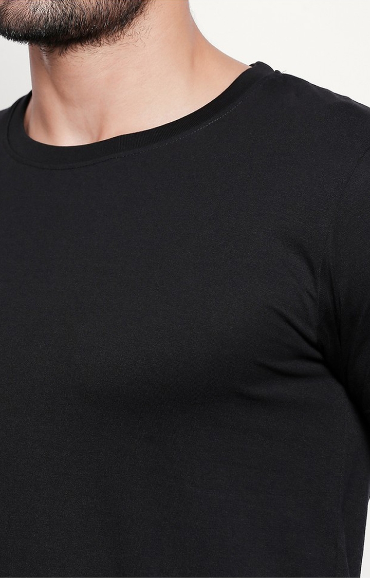 Black Round Neck T-shirt for Men 