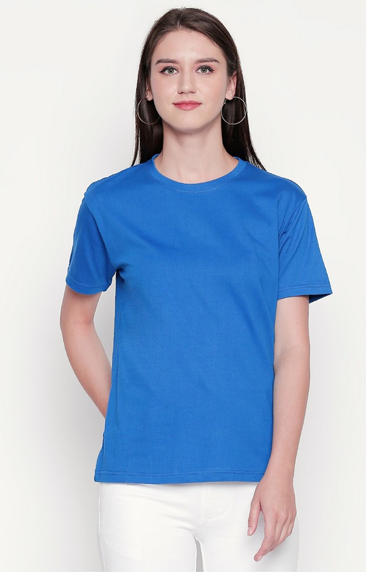 creativeideas.store | Blue Round Neck T-shirt for Women 