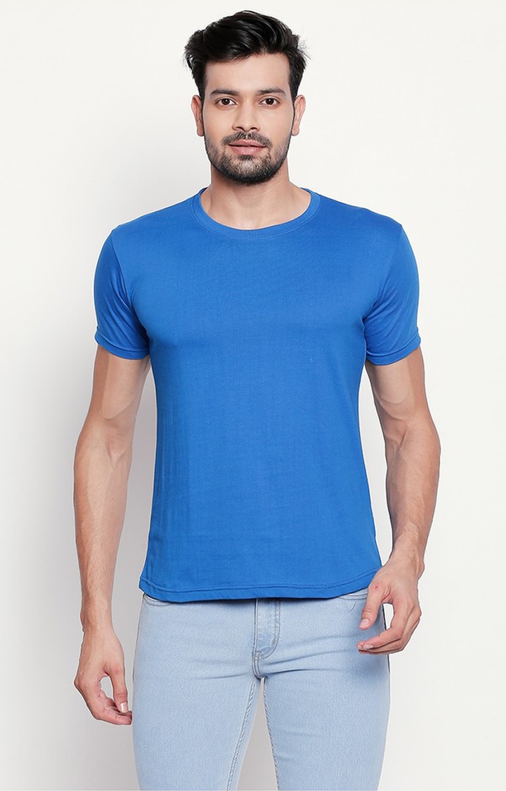Blue Round Neck T-shirt for Men 