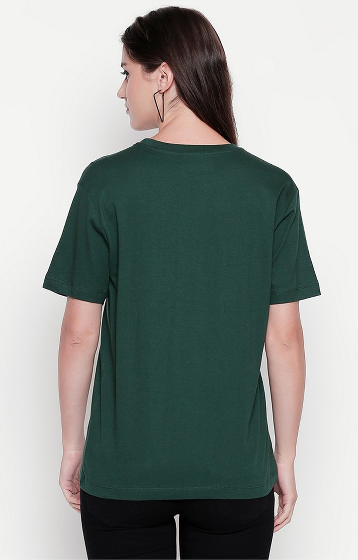  Green Round Neck T-shirt for Women