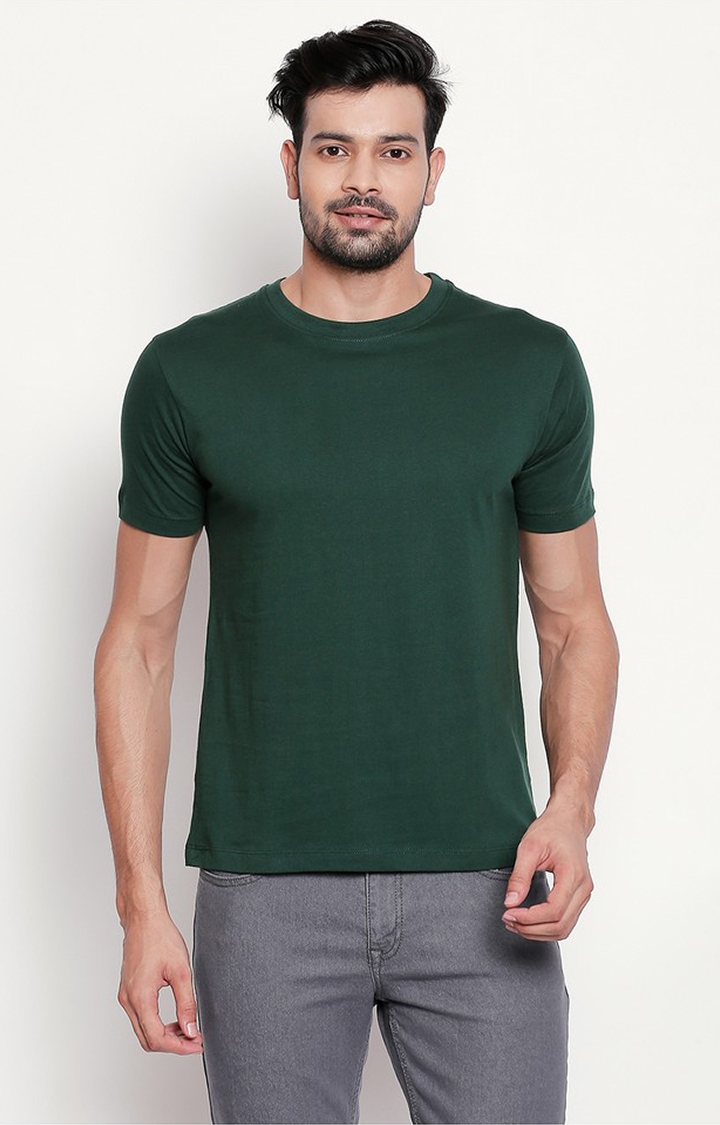 Green Round Neck T-shirt for Men 