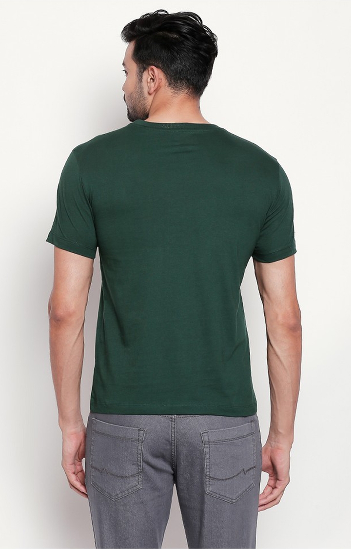 Green Round Neck T-shirt for Men 