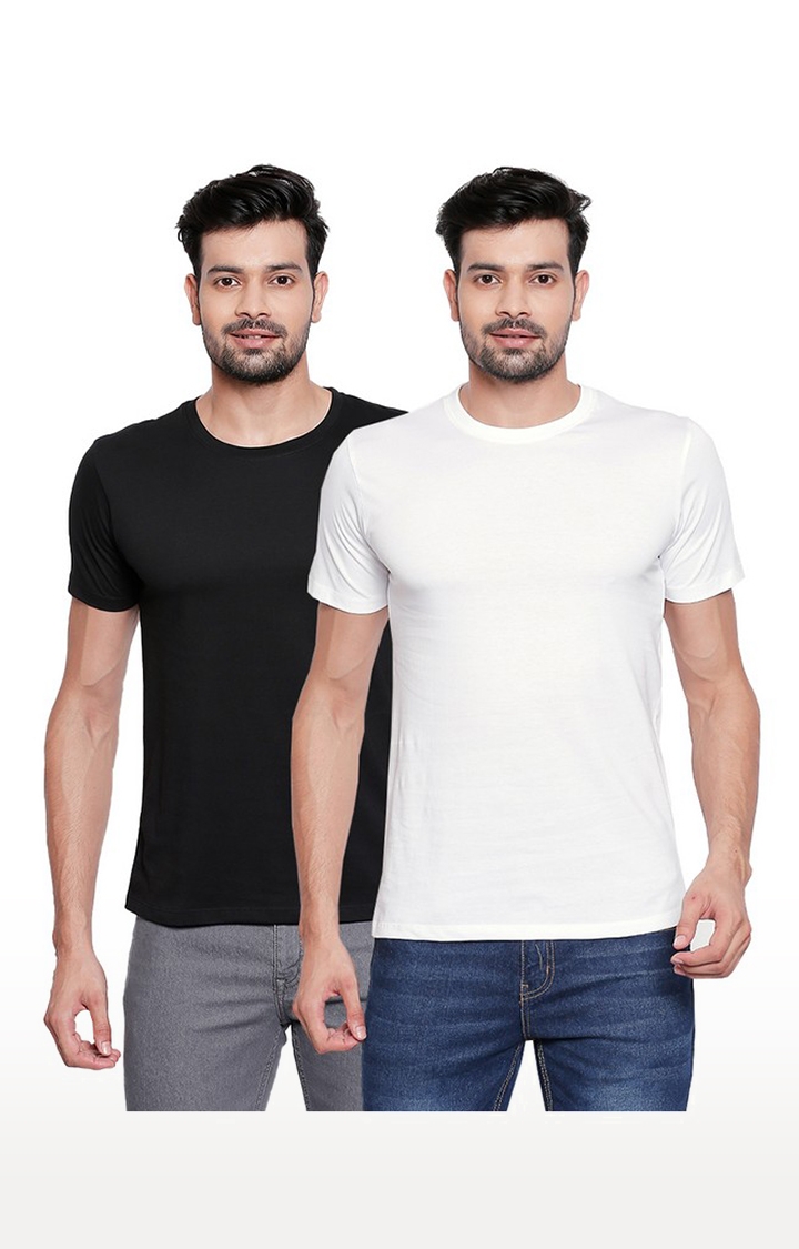 creativeideas.store | White and Black Round Neck T-shirt for Men