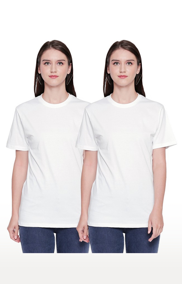 creativeideas.store | White Round Neck T-shirt for Women